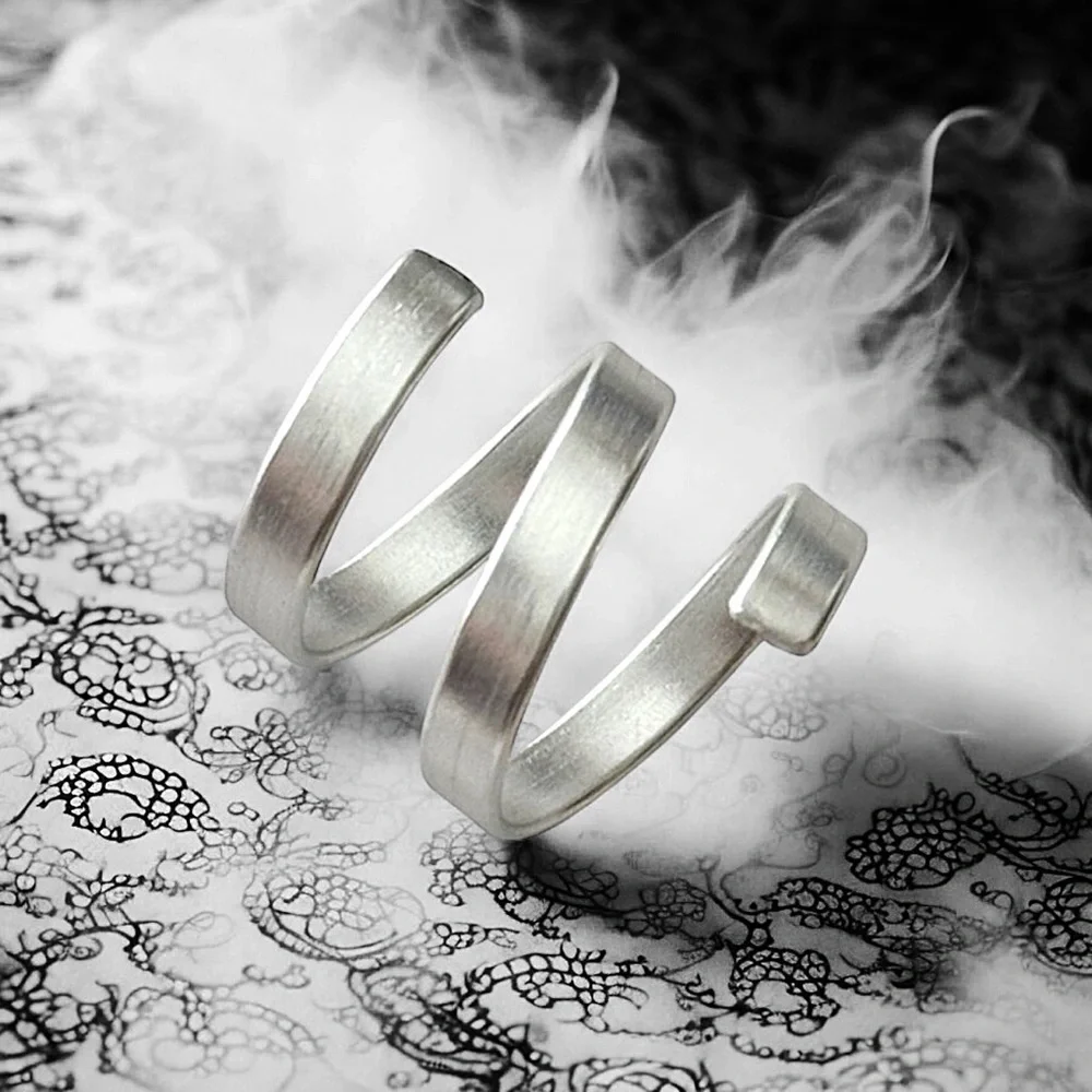 5 For $25💫Alternative Silver Aluminum Wire Coiled Ring